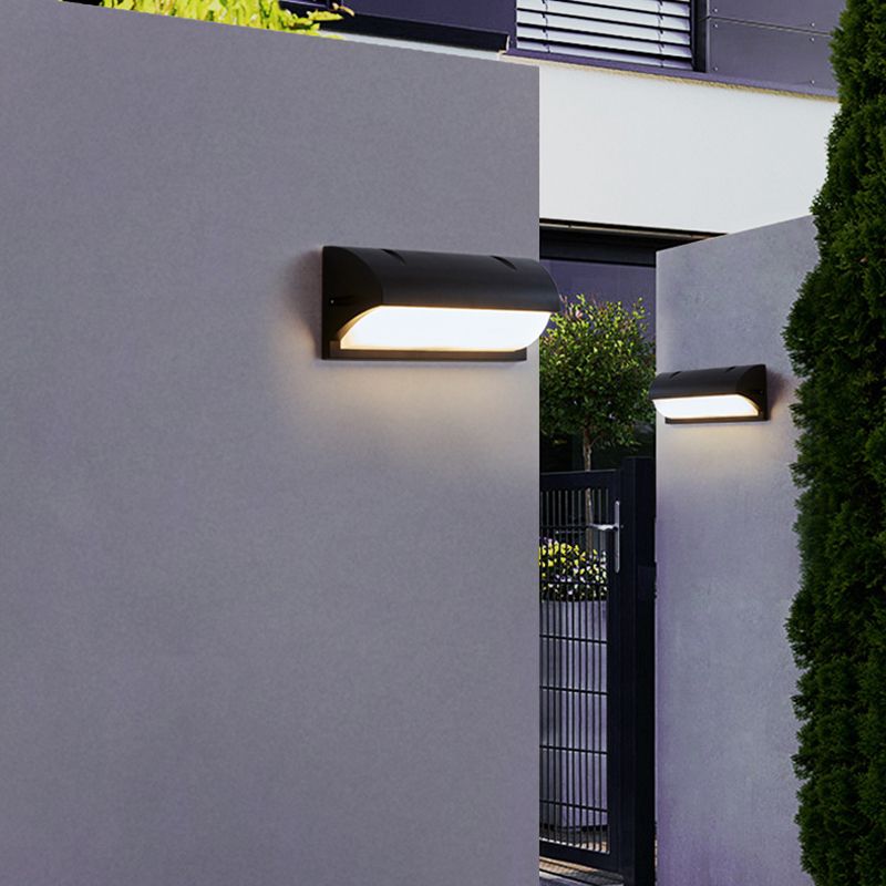 Moderno semplice rettangolo a parete rettangolo montato a parete lampada da parete in alluminio a 1 luce per giardino
