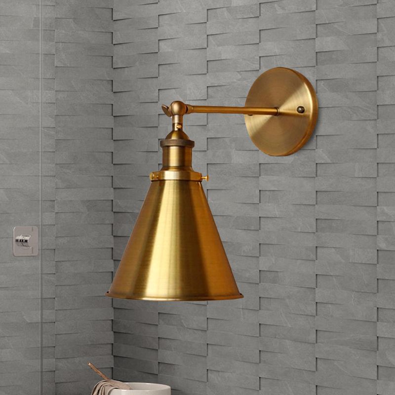1 Glhbirne Kegel Wandleuchte Retro-Stil Messing Metall Wandleuchte Fr Wohnzimmer