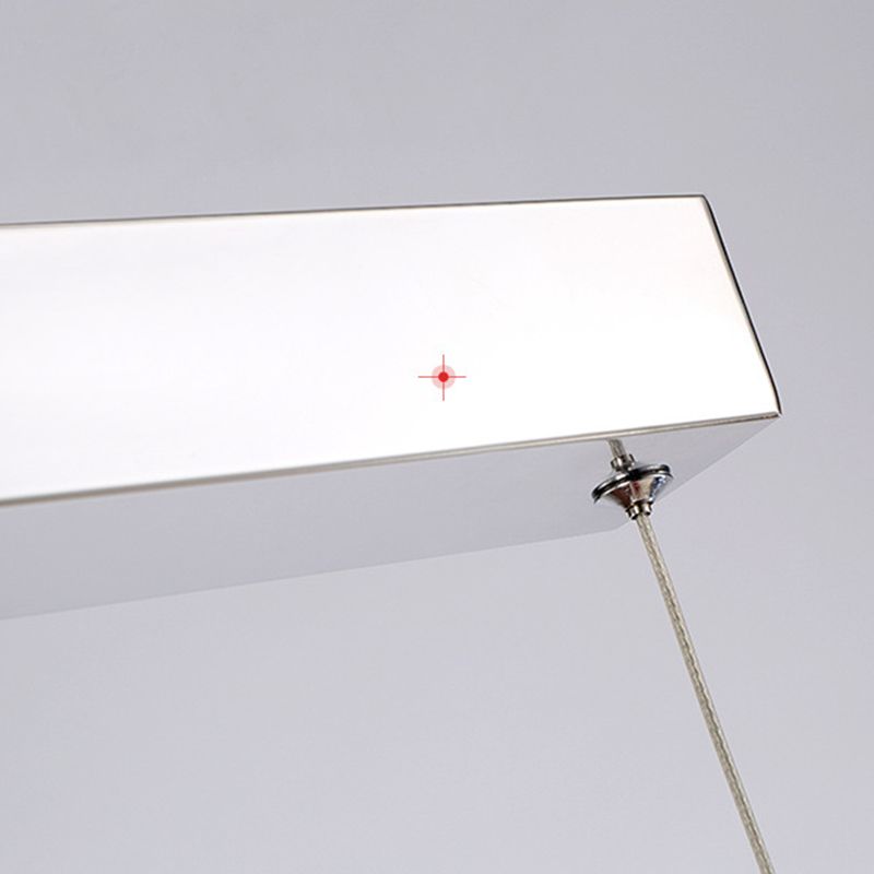 Weiße Wellenform-LED-Insellicht im modernen Stil Edelstahl Anhänger Licht mit Acrylschatten