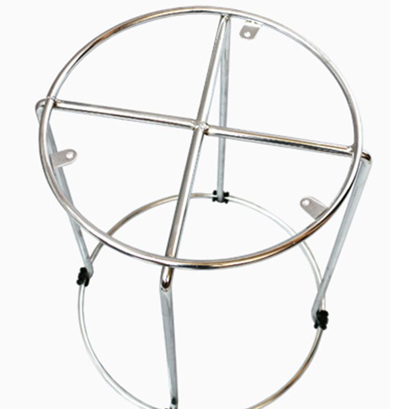 Linen Blend Ottoman Metal Frame Round Upholstered Contemporary Solid Pouf