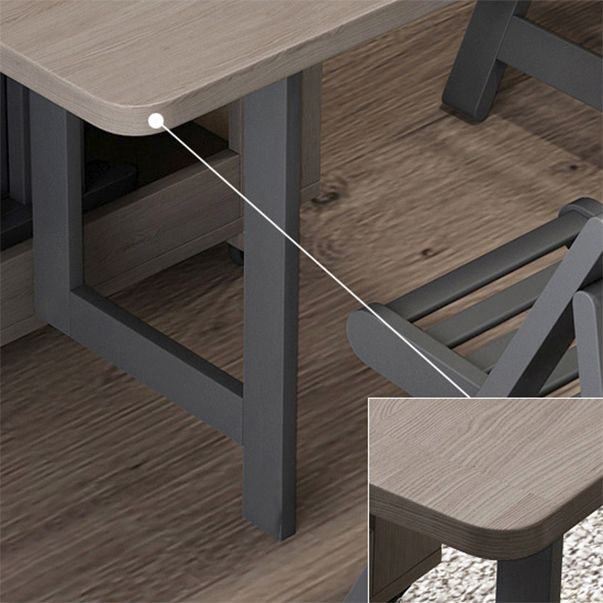 Modern Folding Dining Table Rectangle Tabletop with 2 Drawers