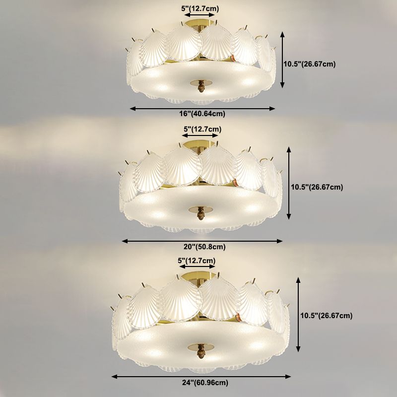 Multi Light Cylindrical Ceiling Lamp Modern Style Glass Ceiling Lighting for Living Room