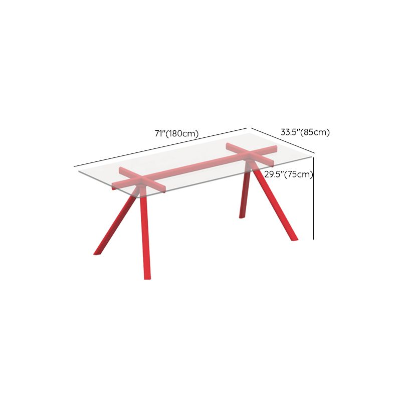 Simplicity Style Rectangle Glass Dining Site Table with 4-foot