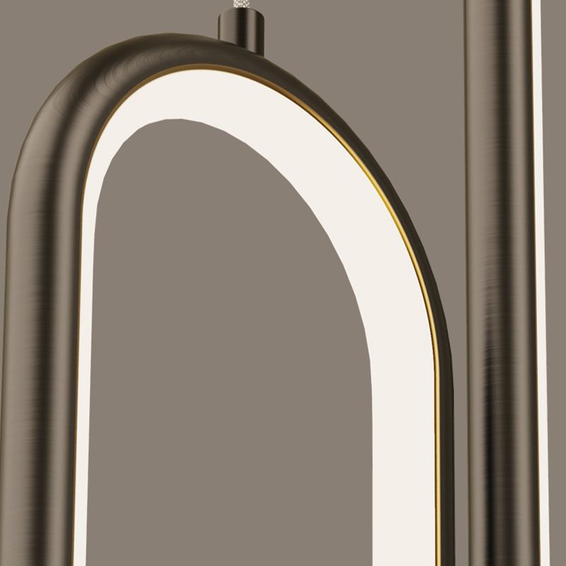 Linear Shape Hanging Light Modern Style Metal Hanging Lighting for Bedside