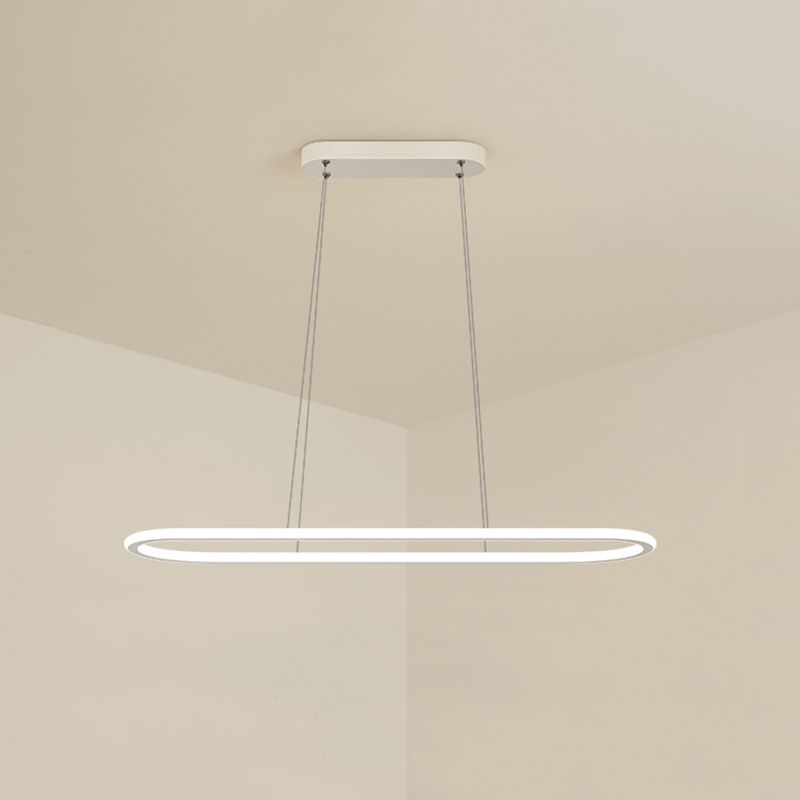 Simple Modern Nordic Style LED Hanging Island Pendant Light for Dining Room Office