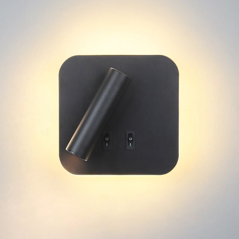 Modern Style Wall Mount Light 2 Lights LED Wall Light with Acrylic Shade for Bedside