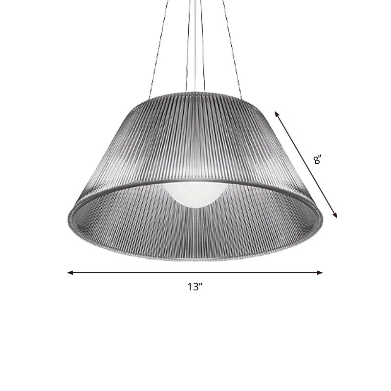 1 Light Restaurant Pendant Lamp Contemporary Hanging Ceiling Light with Cone Clear Glass Shade, 13"/19.5" Dia