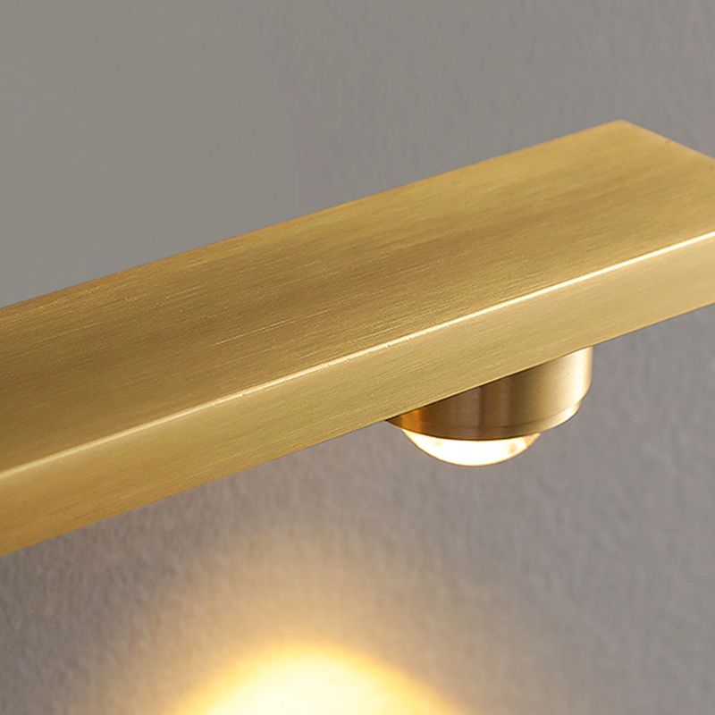 Linear Metal Wall Sconce Modern Style Multi Lights Mirror Wall Mount Lighting in Brass