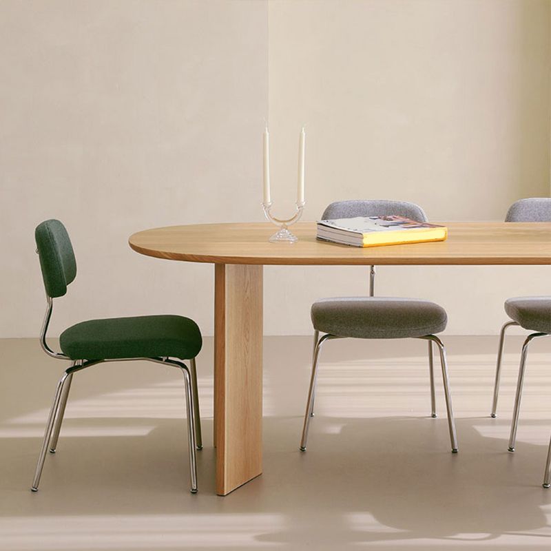 Contemporary Style Wood Office Desk Oval Task Desk with 2 Legs