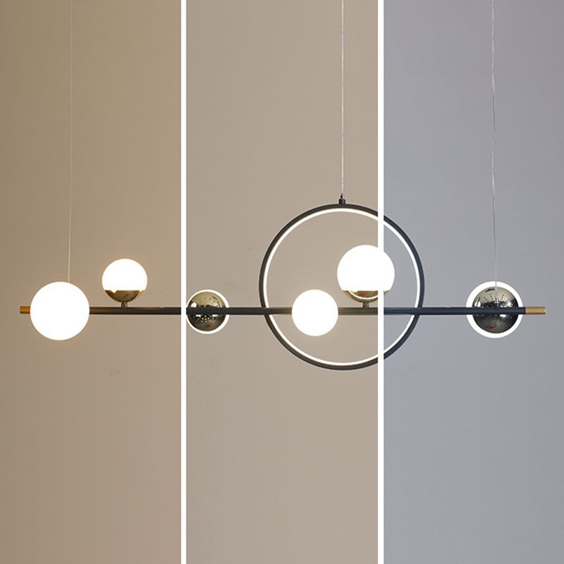 44" Length Contemporary Style LED Island Light 7-Lights Minimalism Design Dining Room Hanging Lighting Fixture