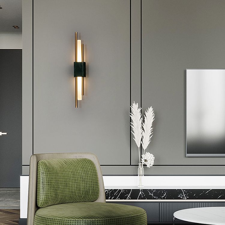 Moderner Stil Metall Wandleuchter Zylinder LED -Wandleuchte mit Marmor für Schlafzimmer