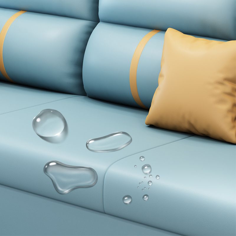 Blue Upholstered Sleeper Sofa 32.67" Tall Sofa Bed with Storage