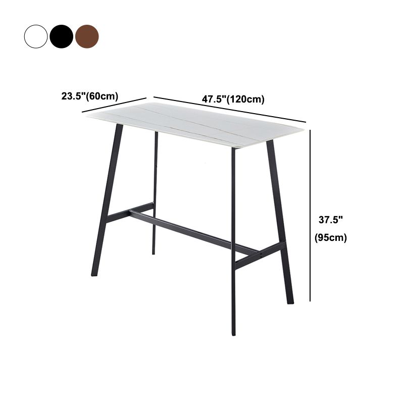 Contemporary Rectangle Bar Counter Table Sintered Stone Dining Table for Restaurant