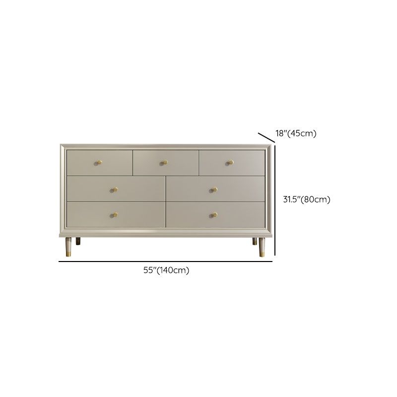 Contemporary Horizontal Double Dresser Cherry Wood Storage Dresser for Bedroom