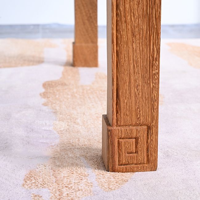 Juego de comedor de madera maciza de estilo tradicional con mesa fija de nogal y 4 patas base para uso en el hogar