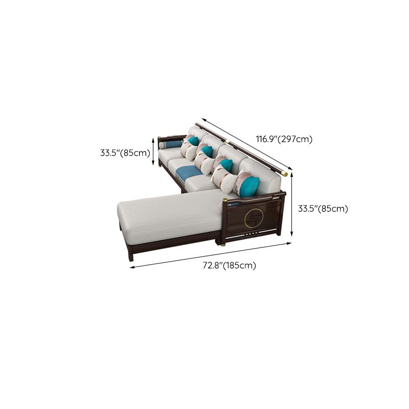 33"H Contemporary Sectional Sofa Fabric Sectional with Bostol Pillows