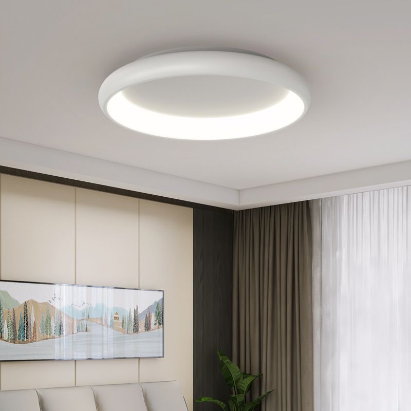 Single Contemporary White Flush Mount Lighting Round Acrylic Ceiling Light