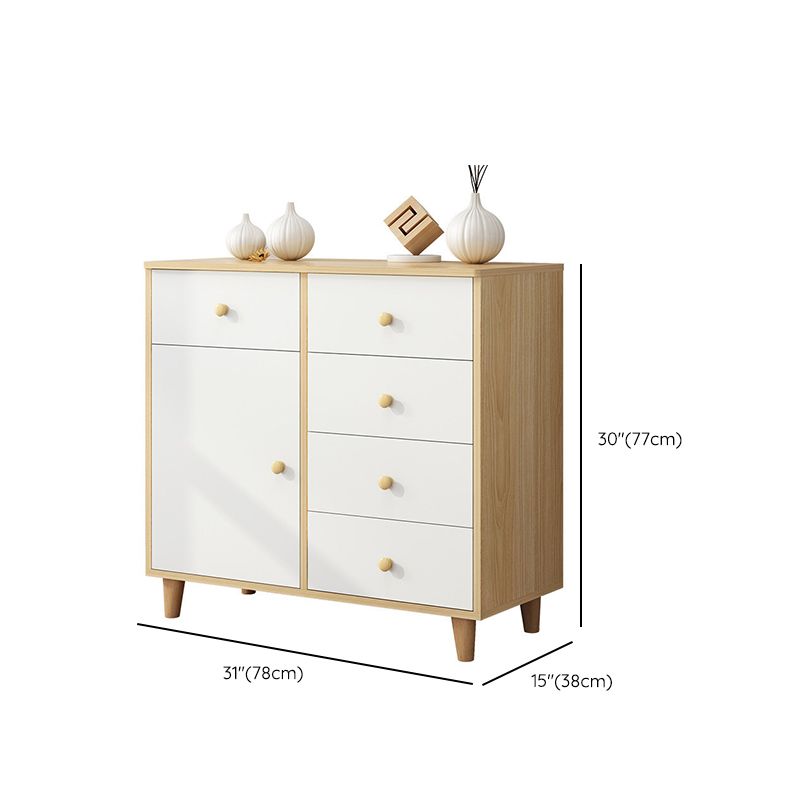 Contemporary Bedroom Storage Chest Engineered Wood Chest with Drawers