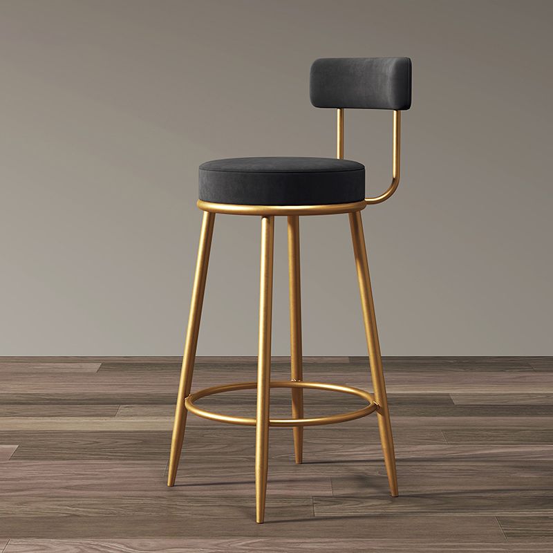 Scandinavian Style Bar Stool Metal Legs Round Seat Counter Stool for Kitchen Bar