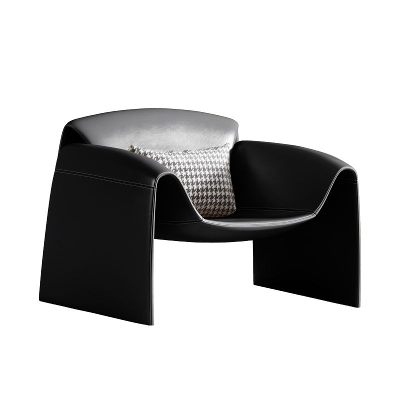 Solid Color Lounge Chair with a Headrest, Modern Accent Chair