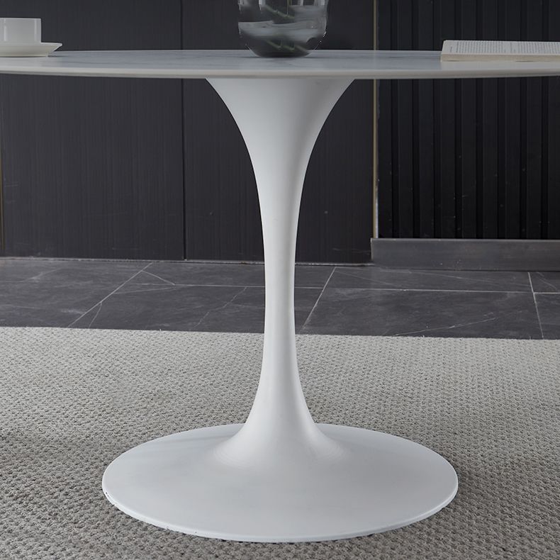 Minimalist Sintered Stone Dining Table Round Shape Kitchen Dining Table with Tulip Base