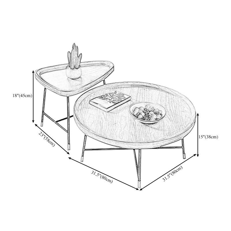 Nordic Round/Rectangle/Triangle Coffee Table Wood Cross Legs Cocktail Table
