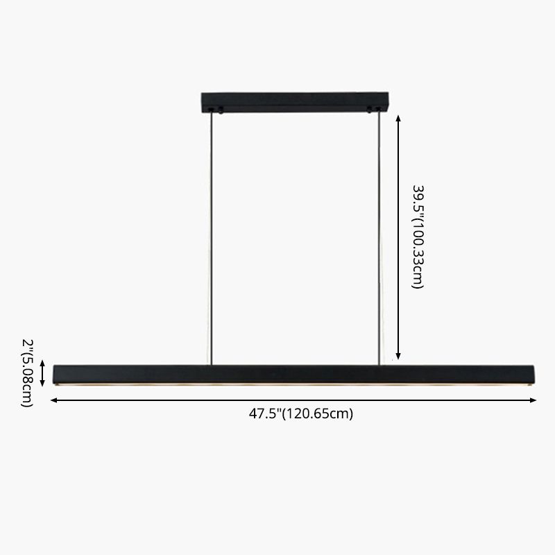 Luci di lampadari dell'isola lineare Simplicità Fissature di illuminazione lampadario in alluminio per tavolo da pranzo