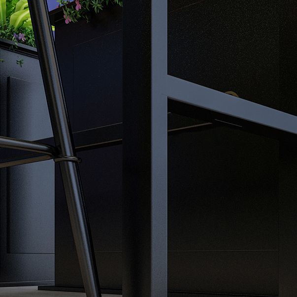 Modern Outdoor Table and Stool Set 1/5 Pieces Wood and Metal Rectangle Bistro Set