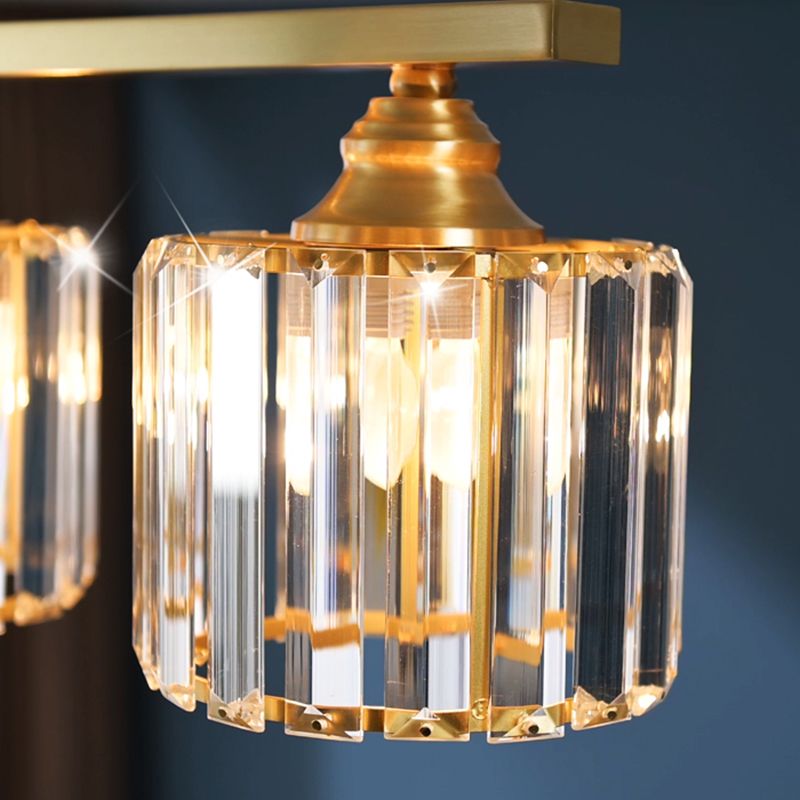 Contemporary Style Cylinder Shape Island Lights Crystal Island Lighting