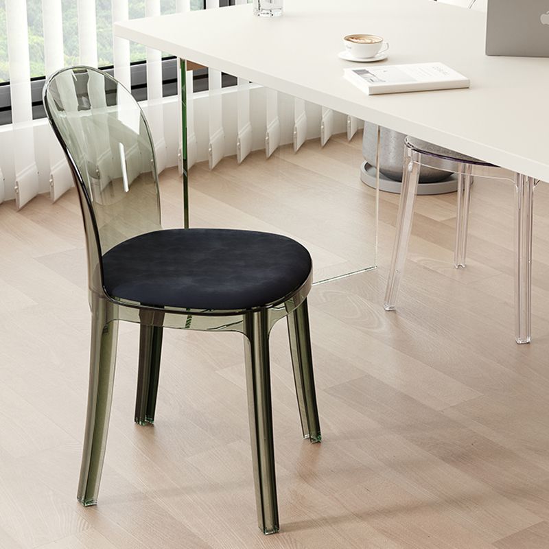 Contemporary Dining Side Chair Plastic Solid Back Chair for Dining Room