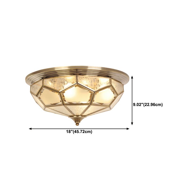 Multi-Light Geometric Flush Ceiling Light Colonial Style Metal Flush Light Fixtures