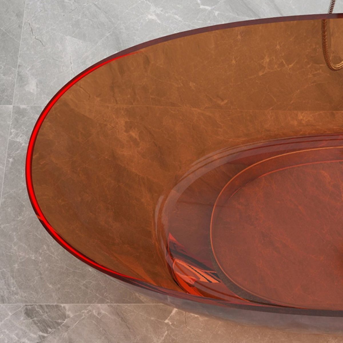 Antique Finish Soaking Bathtub Modern Stand Alone Oval Bath Tub