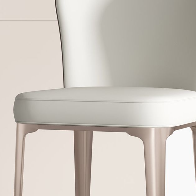 Modern Simple White Side Chair Upholstered Dining Chair for Living Room