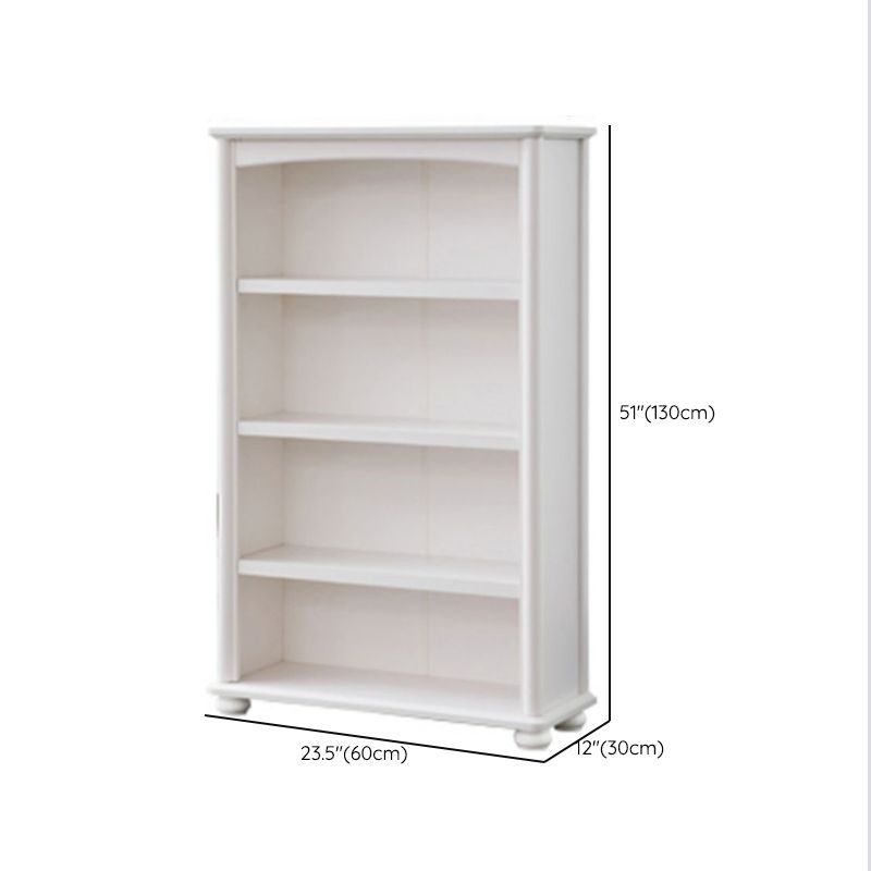 Closed Back Modern Bookcase Standard White Wooden Bookshelf with Shelves