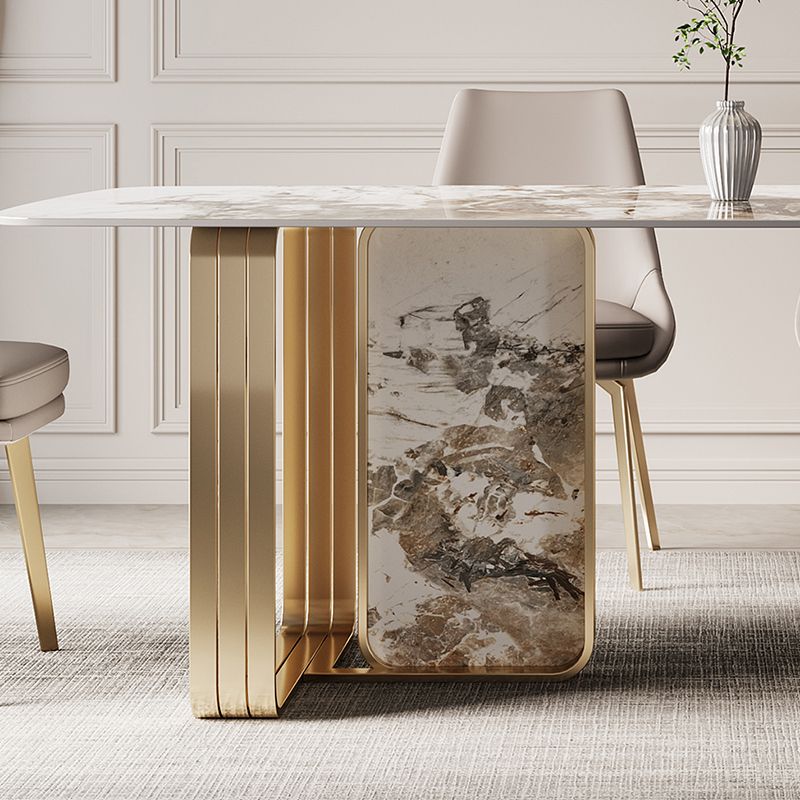 Traditional Luxury Dining Site Table Rectangle Stainless Steel Table