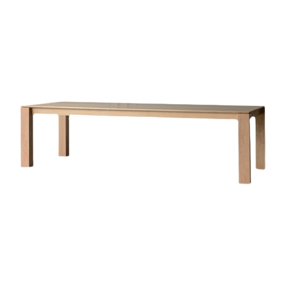 Rectangle Retro Modern Dining Table Fixed Table with Ashwood Solid Wood