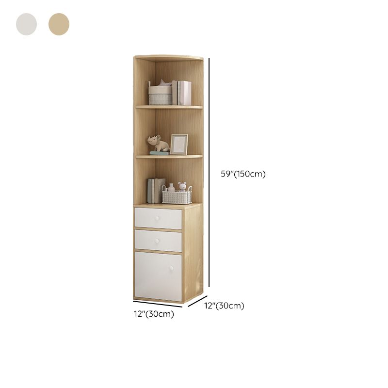 Contemporary Accent Cabinet with Drawers and 1 Wooden Door and Shelves