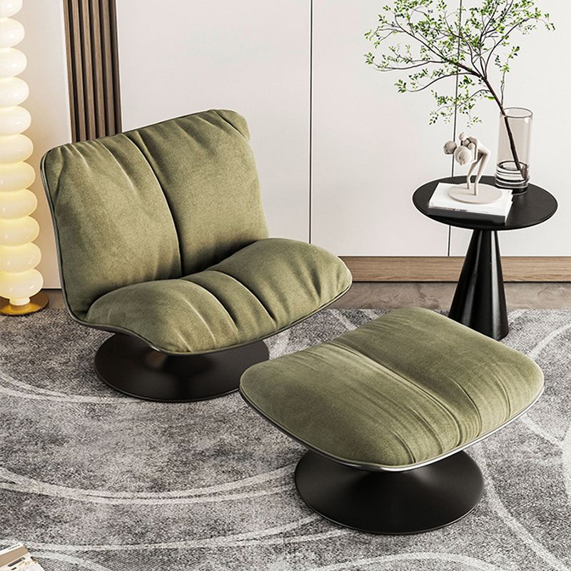 Contemporary Swivel Accent Chair Suede Lounge Chair in 38"L x 34"W x 19"H