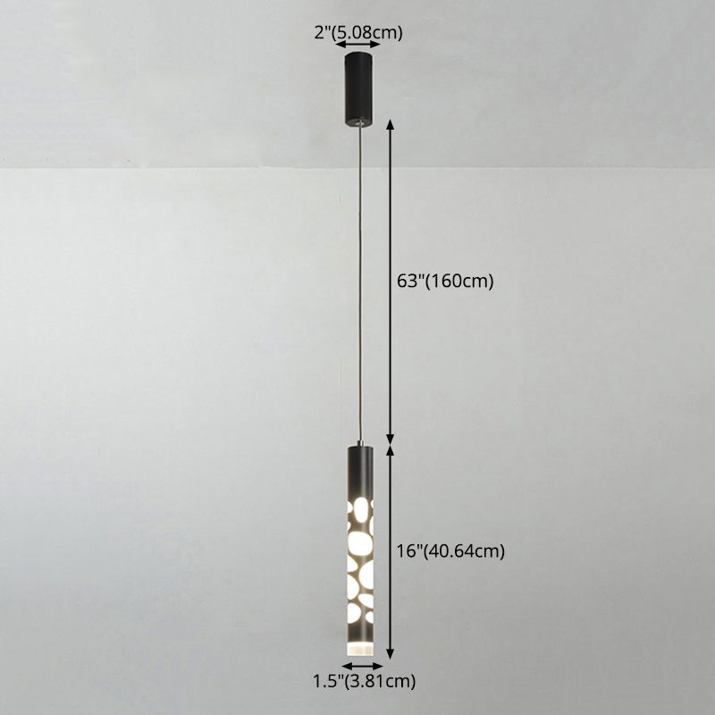 Sospensione cilindrica Sospensione Lampada Acrilico Modernista a LED in nero