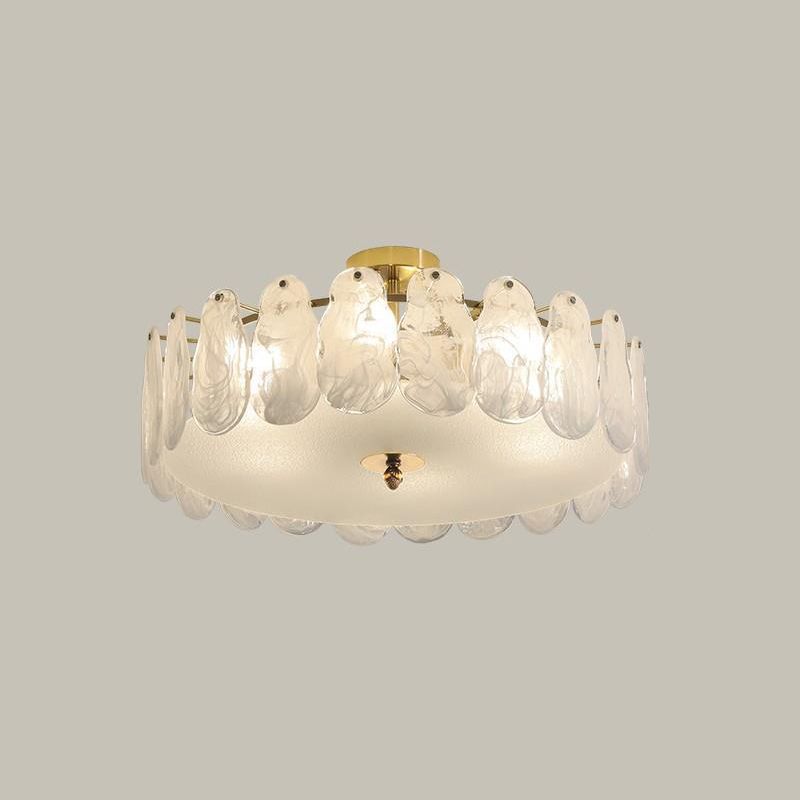 Contemporary Ceiling Lamp Glass Shade Flush Mount Lighting Fixture for Bedroom