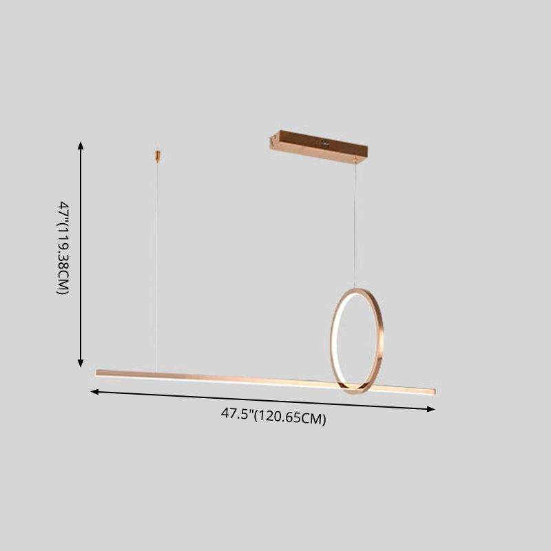 Luces de lámpara de araña de la isla Circle Simplicidad Simply acero inoxidable accesorios de iluminación de lámpara para comedor para mesa de comedor