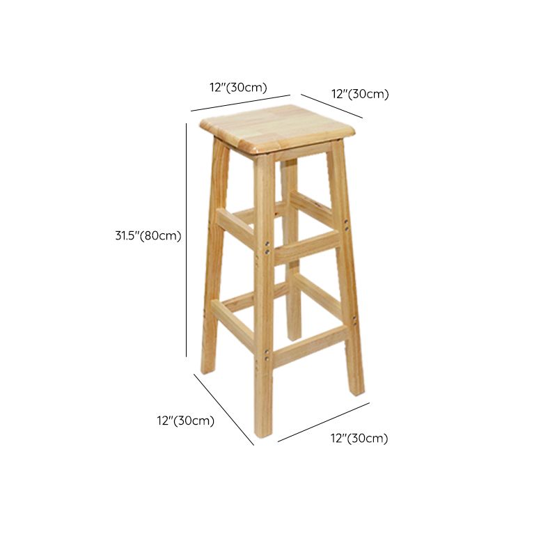 Industrial Solid Wood Bar Stool Backless Counter Stool for Restaurant