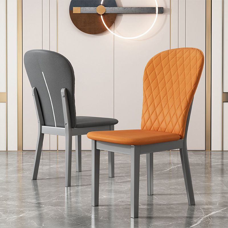 Wood Industrial Indoor-Outdoor Side Chair Parsons Armless Chair