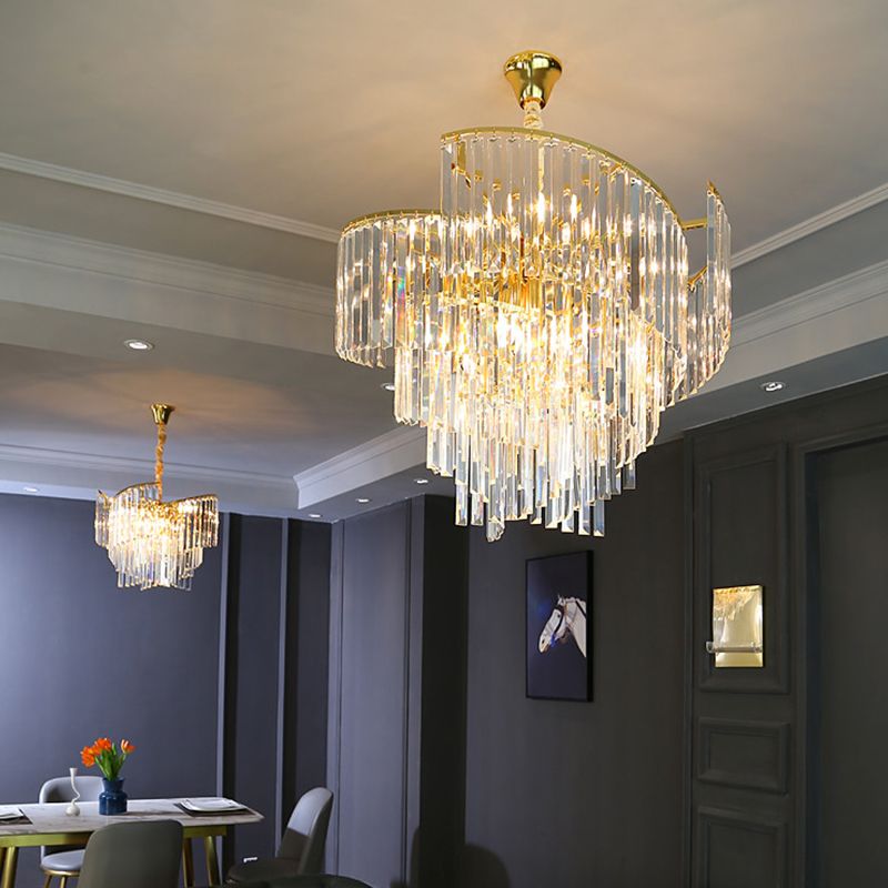Contemporary Crystal Chandelier Light Fixtures Restaurant Hanging Chandelier