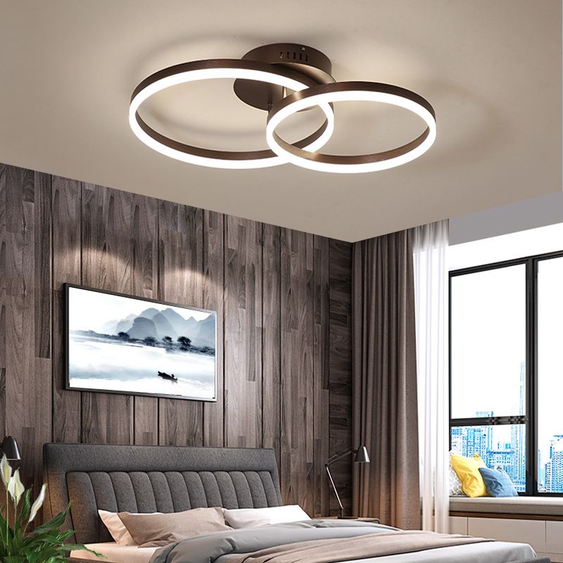Luminaire de plafond circulaire de style moderne, plafonnier semi-encastré en métal multi-lumières