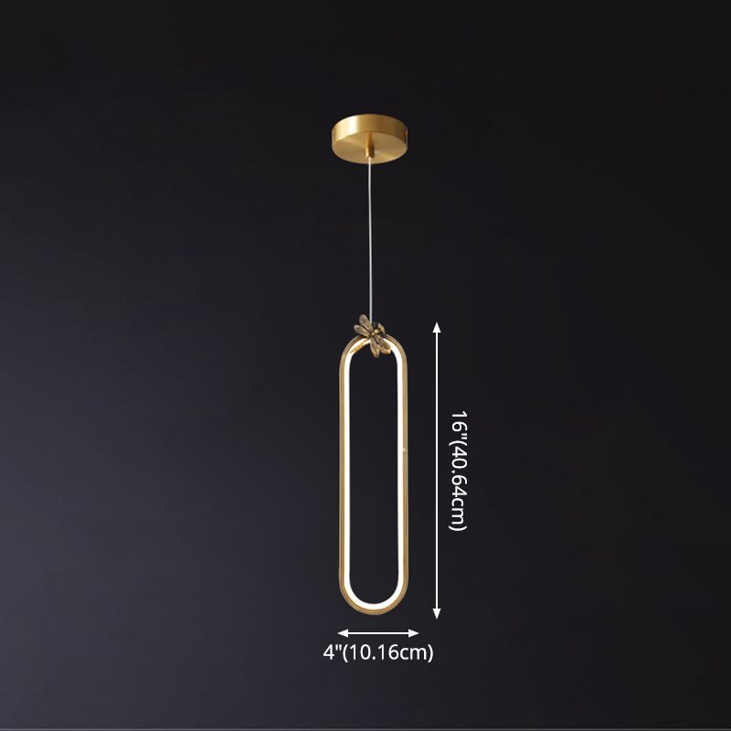 Ciondolo a ciondolo a ciondolo a led in bronzo leggero moderno ciondolo a soffitto creativo