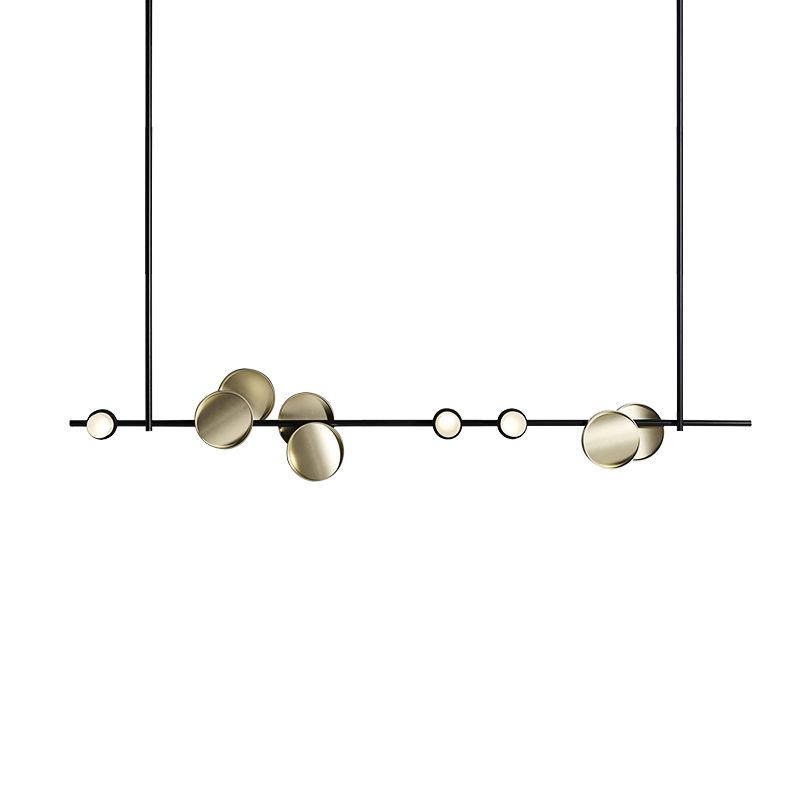 Modern Style Linear Hanging Pendant Lights Metal 12- Light Pendant Light Fixtures