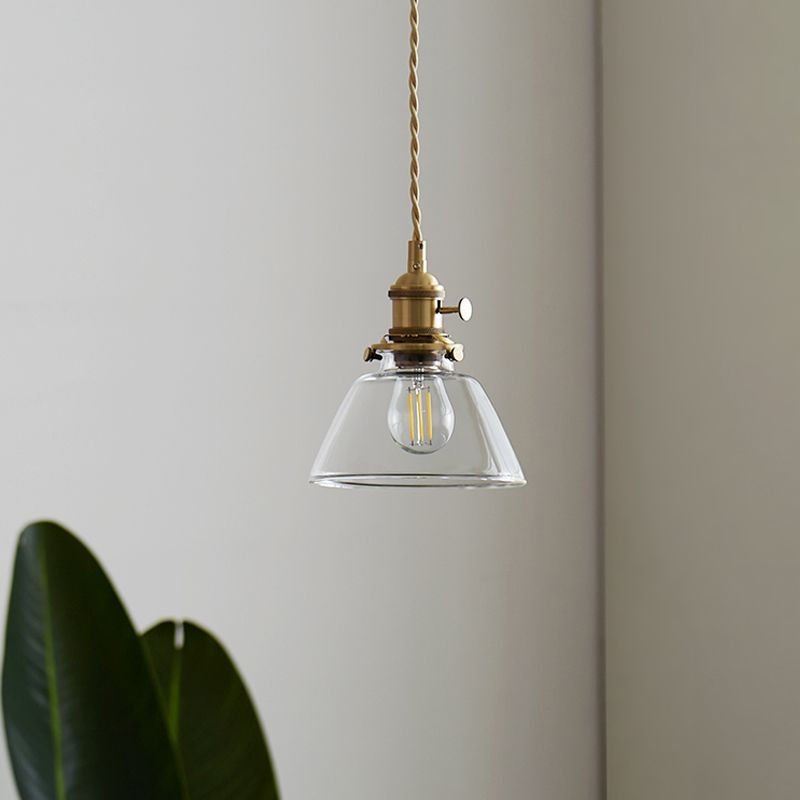1 Lichtkupfer hängende Leuchte Vintage Glass Anhänger Licht für Esszimmer