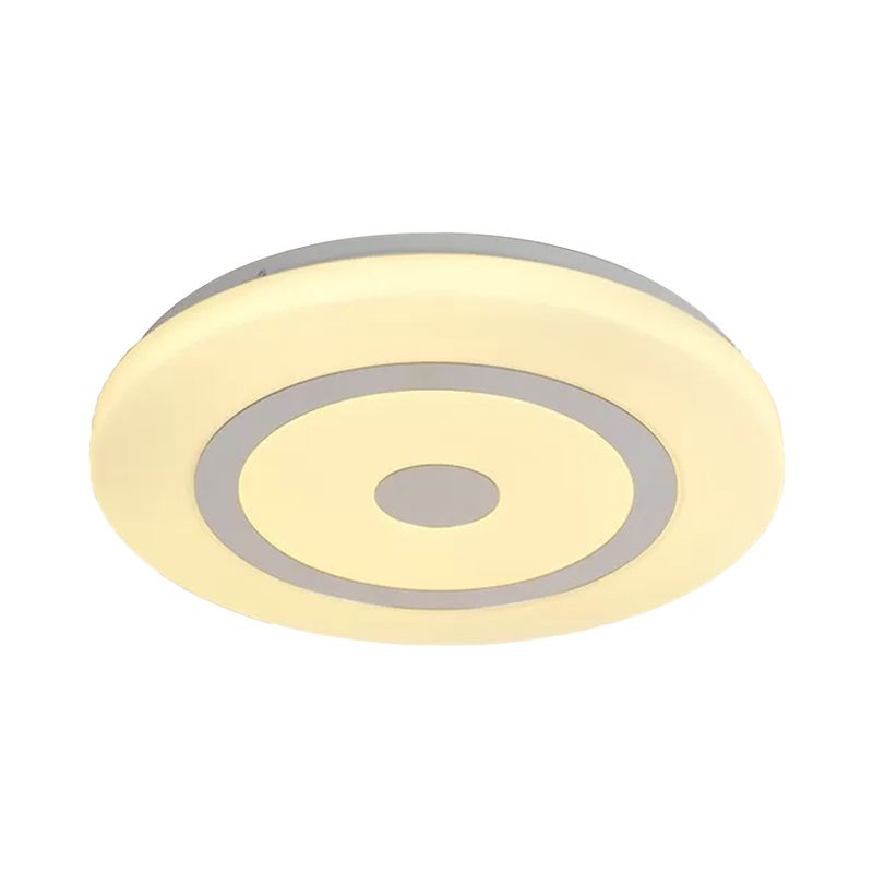 Lampada da incasso moderna rotonda a LED in acrilico con diametro di 15"/19" per camera da letto, in bianco e nero