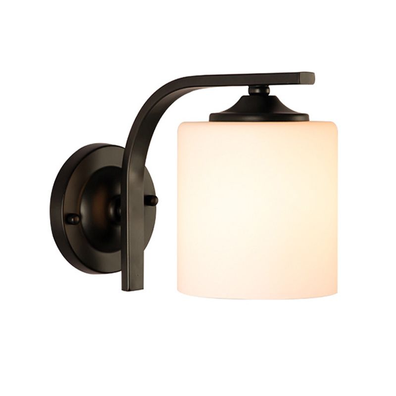 Modern Vanity Lighting Metal Wall Light Fixture in Black for Bathroom